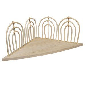 Scallop Twig & Light Wood Small Display Corner Shelf 4.5" Top Height 12" Length